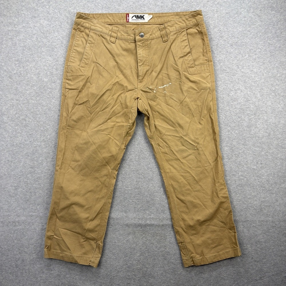 Mountain Khakis Pants Mens 38x26*‎ Brown Khaki Canvas Broadway Fit Utility Paint